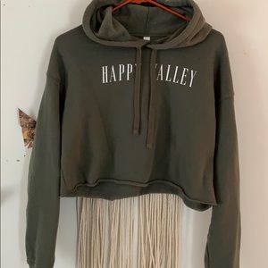 Green “Happy Valley” cropped sweatshirt